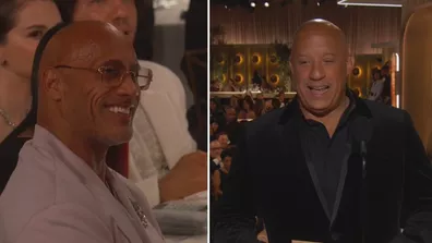 Dwayne the rock johnson and vin diesel at golden globes 2025