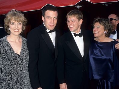 Chris Affleck, Ben Affleck, Matt Damon and mother Nancy Carlson-Paige (Photo by Ke.Mazur/WireImage)