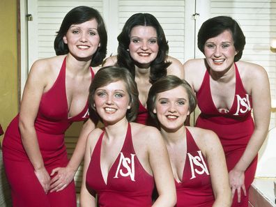 Portrait of the Irish girl group The Nolans, London, England, 1981. 